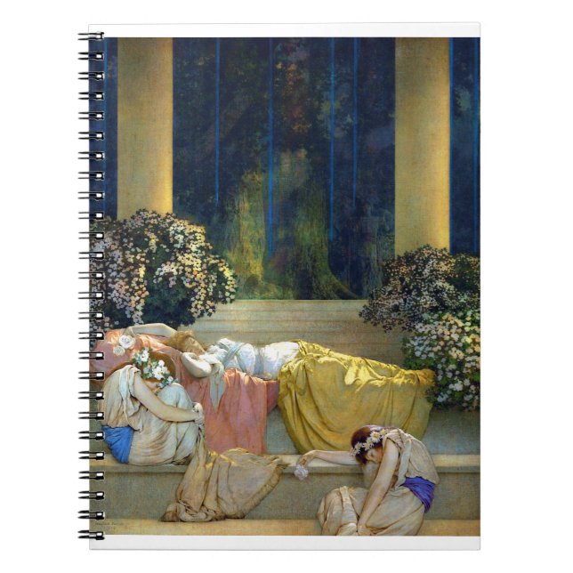Caderno Espiral Maxfield Parrish Dormindo Beleza nas Florestas (Frente)