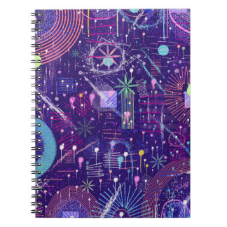 Caderno Espiral Maximalist Abstract on Purple
