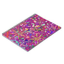 Caderno Espiral Maximalista Abstrato em Cor Ousada
