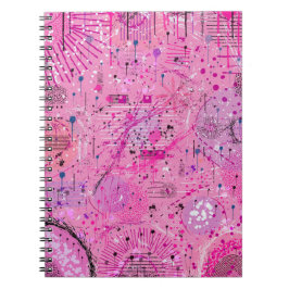 Caderno Espiral Maximalista Abstrato Rosa: Sundae de Framboesa