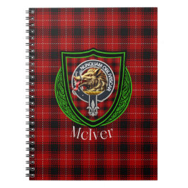 Caderno Espiral McIver Scottish Clan Tartan & Crest