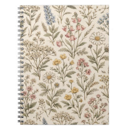 Caderno Espiral Meadow Botanica – Flor Silvestre Vintage