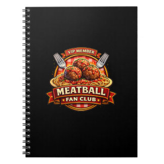 Caderno Espiral Meatball Fan Club VIP Member – Retro Italian Food 