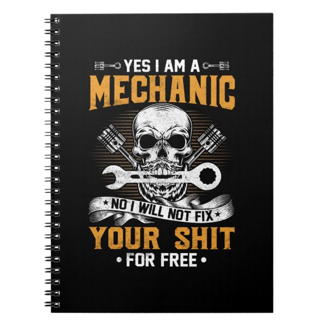 Caderno Espiral Mecânico Sim Sou Mecânico (Frente)