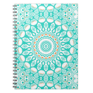 Caderno Espiral Medalhão Turquesa Azul Oceano