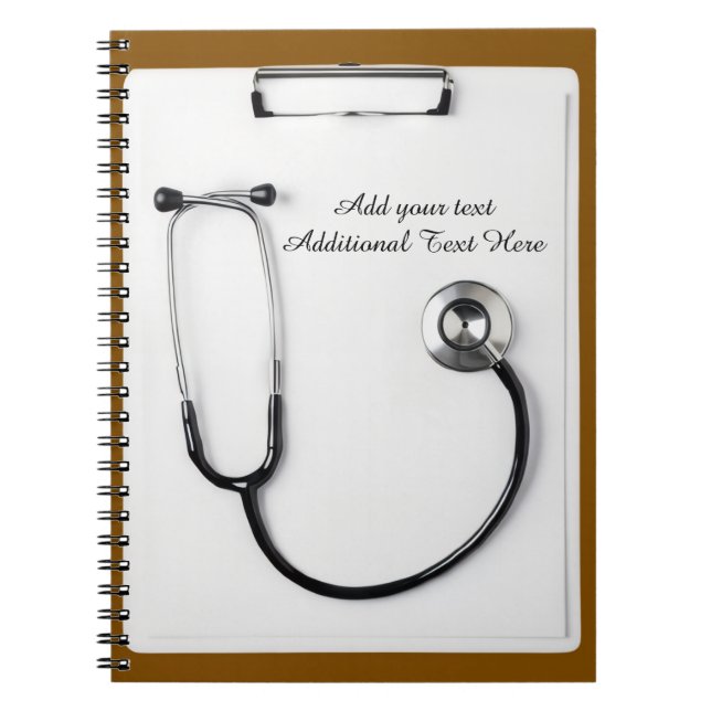 Caderno Espiral Medical Brown Stethoscope Logo clipboard (Frente)