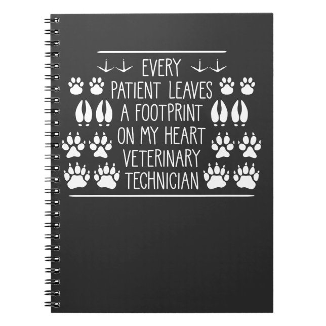 Caderno Espiral Medicamento veterinário Foot Impressão Animal Care (Frente)