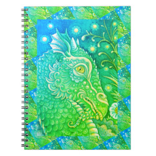 CADERNO ESPIRAL MEDIEVAL DRAGON HEAD PORTRAIT, FANTASIA BRITE VERD