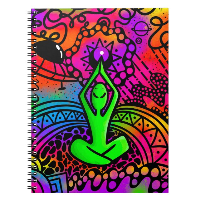 Caderno Espiral Meditação de alienígenas (Frente)