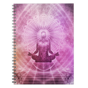 Caderno Espiral Meditação espiritual de Yoga Zen Colorida
