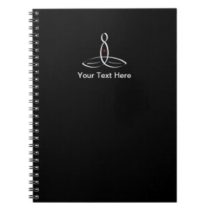 Caderno Espiral Meditação estilizada com texto personalizável