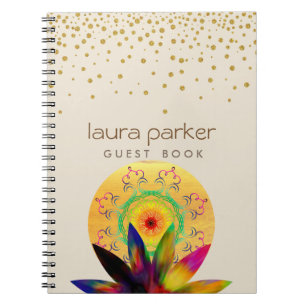 Caderno Espiral Meditação Holística de Lotus Flower Yoga Vintage