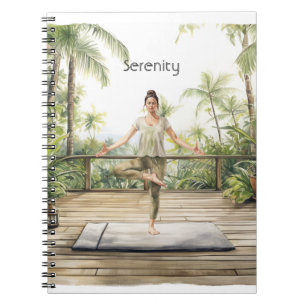 Caderno Espiral Meditação Pose de Yoga Serenidade 