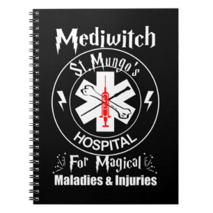 Caderno Espiral Mediwitch Magical Funcionarios Mungo's Hospita