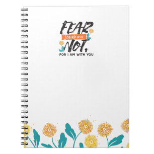 Caderno Espiral Medo Não Bíblia Isaiah Verso Design Inspiracional