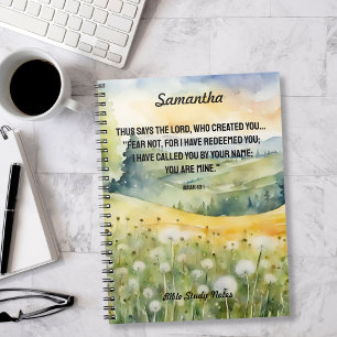 Caderno Espiral Medo Não Bíblia Verso Aquarela Natureza Flores Sel