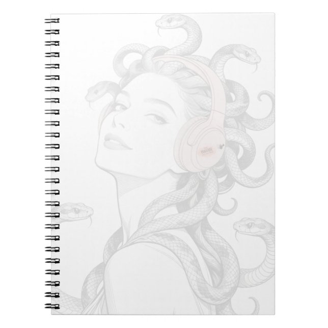 Caderno espiral Medusa - pose para a câmera. (Frente)