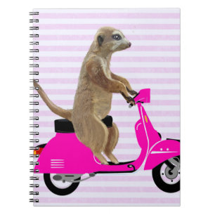 Caderno Espiral Meerkat em rosa mopado 2