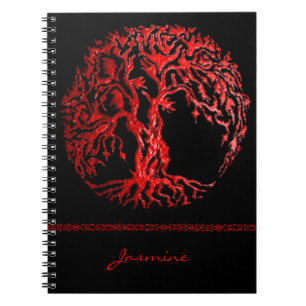 Caderno Espiral Mehndi Tree of Life (Henna) (Vermelho)