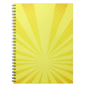 Caderno Espiral meio gradiente do raster de fundo amarelo retro