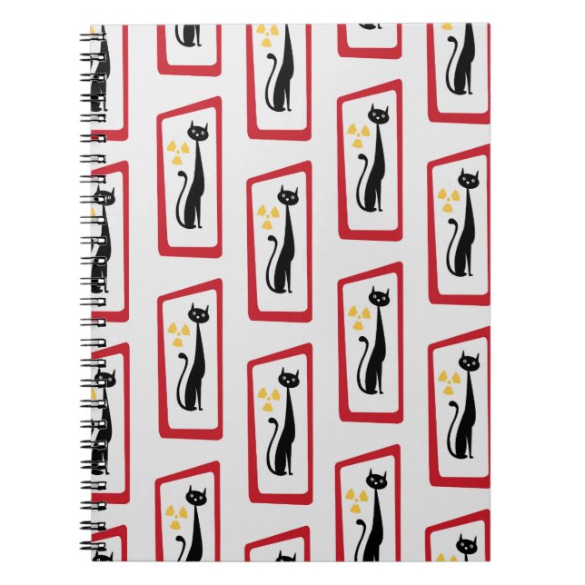 Caderno Espiral Meio século de Gato Moderno de Schrödinger (Frente)