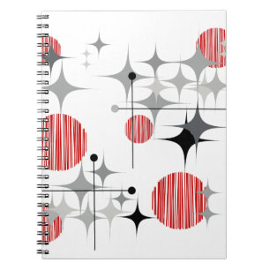 Caderno Espiral Meio Século Moderno Explosões de Estrela e Globos