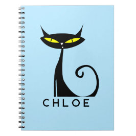 Caderno Espiral Meio século Retroativo Moderno do Atômico Negro
