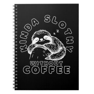 Caderno Espiral Meio Sentido Sem Café Engraçado Dormindo Lama
