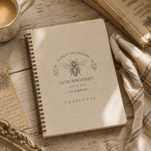 Caderno Espiral Mel Beija-Flor Francês Country Vintage Rústico
