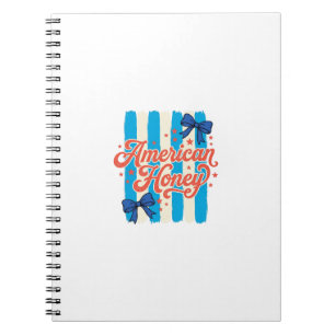 Caderno Espiral Mel Mel Patriótico Laço Camisa Vintage Design_