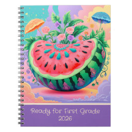Caderno Espiral Melancia colorida para a 1ª série 2026