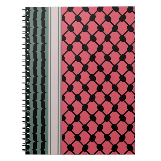 Caderno Espiral Melancia palestiniana Hatta Keffiyeh Kufiya Folk (Frente)