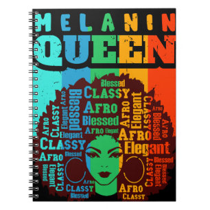 Caderno Espiral Melanin Queen Black Girl Magic African Sista Love