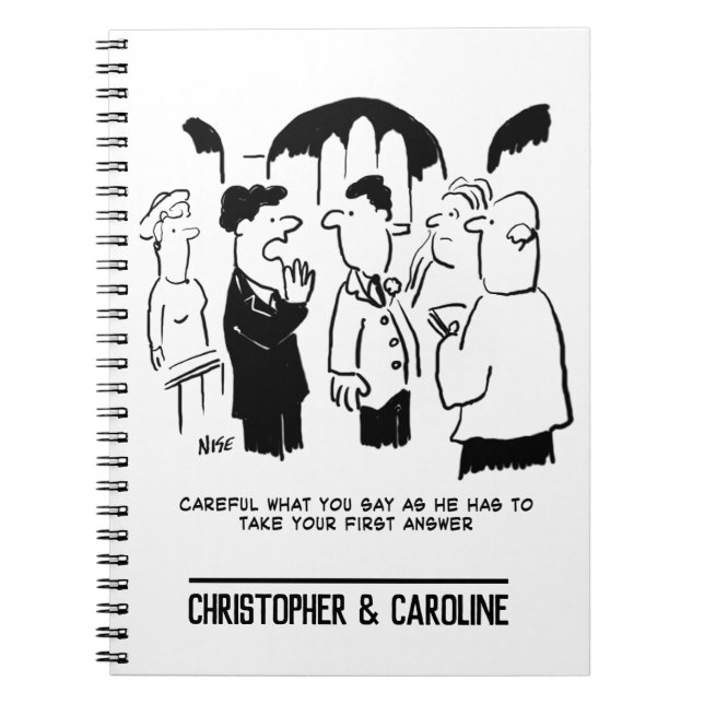 Caderno Espiral Melhor Advertência para Bridegroom (Frente)