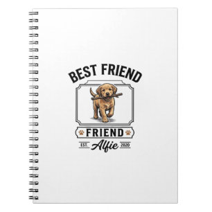 Caderno Espiral Melhor Amigo Alfie Design Vintage Amante de Cães_1