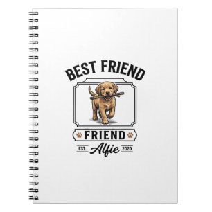 Caderno Espiral Melhor Amigo Alfie Design Vintage Amante de Cães_1
