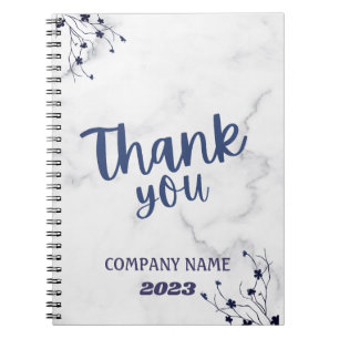Caderno Espiral Melhor design personalizado nome mármore branco