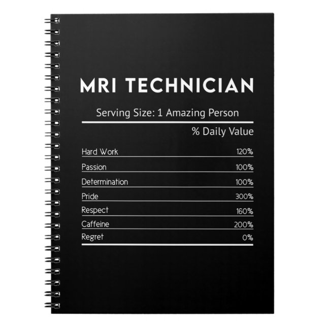Caderno Espiral Melhor ideia de presente para a Mri Technician (Frente)