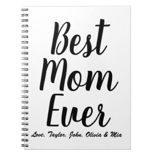 Caderno Espiral Melhor Mãe Alguma Vez Escrita Preta e Personalizad