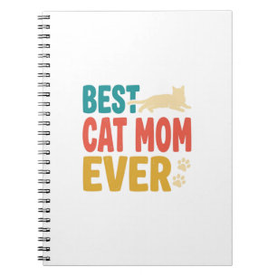 Caderno Espiral Melhor Mãe de Gato de Todos os Tempos Design de Ga