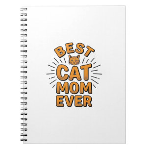 Caderno Espiral Melhor Mãe de Gato de Todos os Tempos Design de Gr