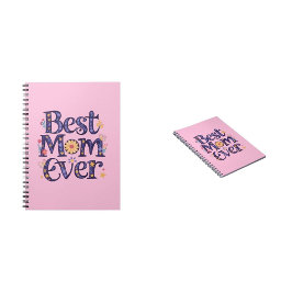 Caderno Espiral Melhor Mãe de Todos os Tempos Flores Bonitas Dia d