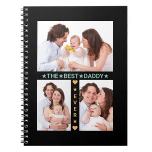 Caderno Espiral Melhor Pai de Colagem de Fotografias da Família
