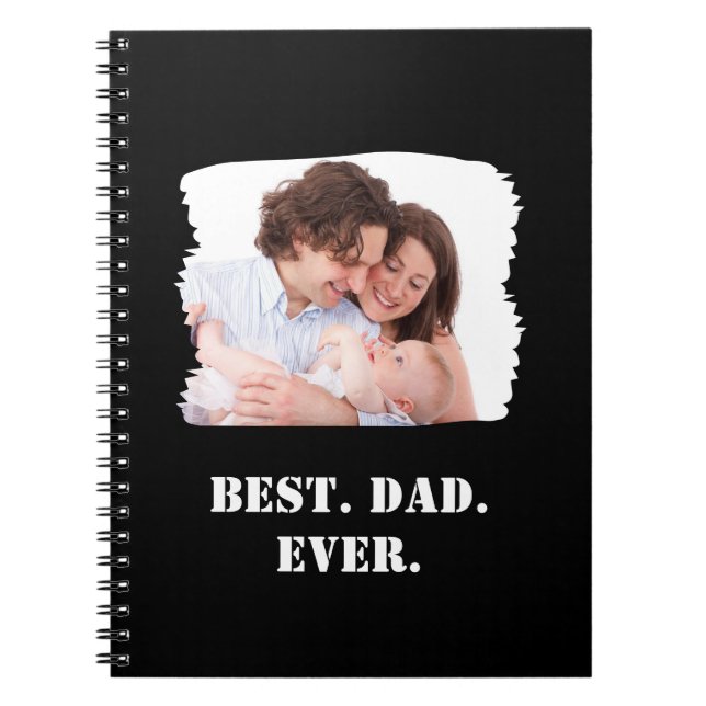 Caderno Espiral Melhor Pai de Fotografias da Família Personalizada (Frente)
