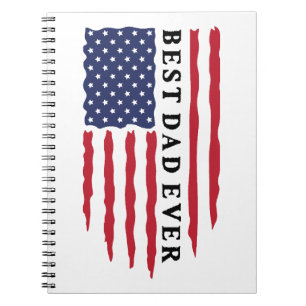 Caderno Espiral Melhor Pai de Todos Bandeira Americana