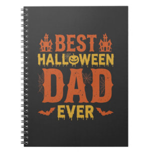 Caderno Espiral Melhor Papai de Halloween de Sempre Design Vintage