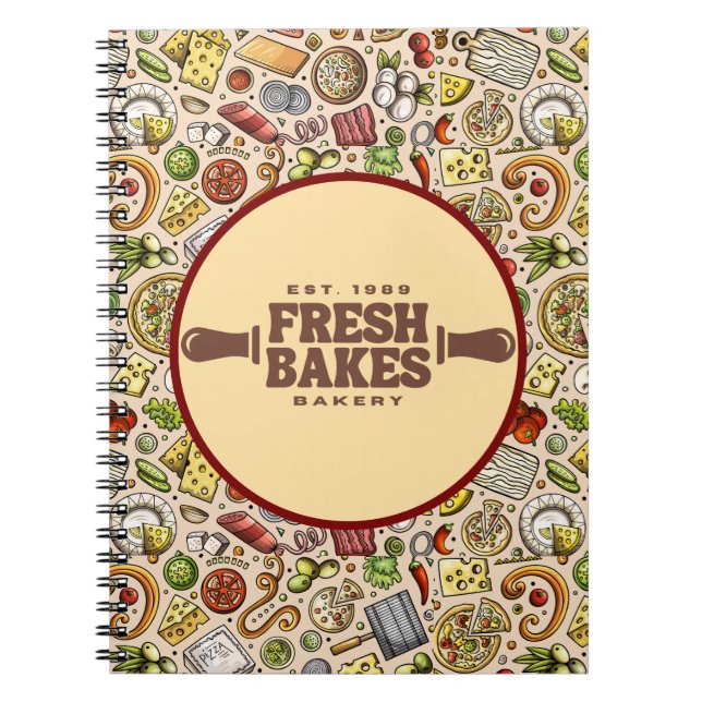 Caderno Espiral Melhor Pizza Moderna da Cidade Profissional  (Frente)