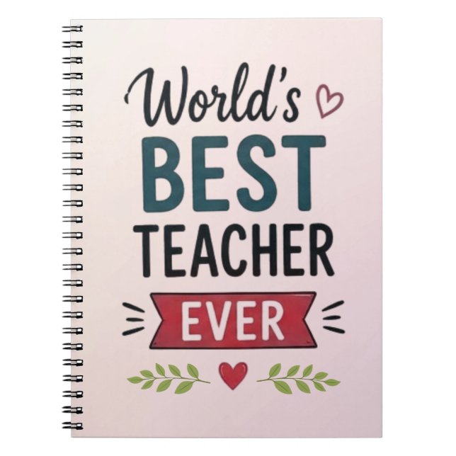 Caderno Espiral Melhor Professor do Mundo Já  (Frente)