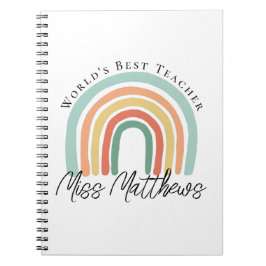 Caderno Espiral Melhor Professora do Mundo Arco-Íris Elementar
