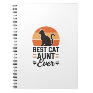Caderno Espiral Melhor Tia de Gato de Sempre Design de Camisa de G